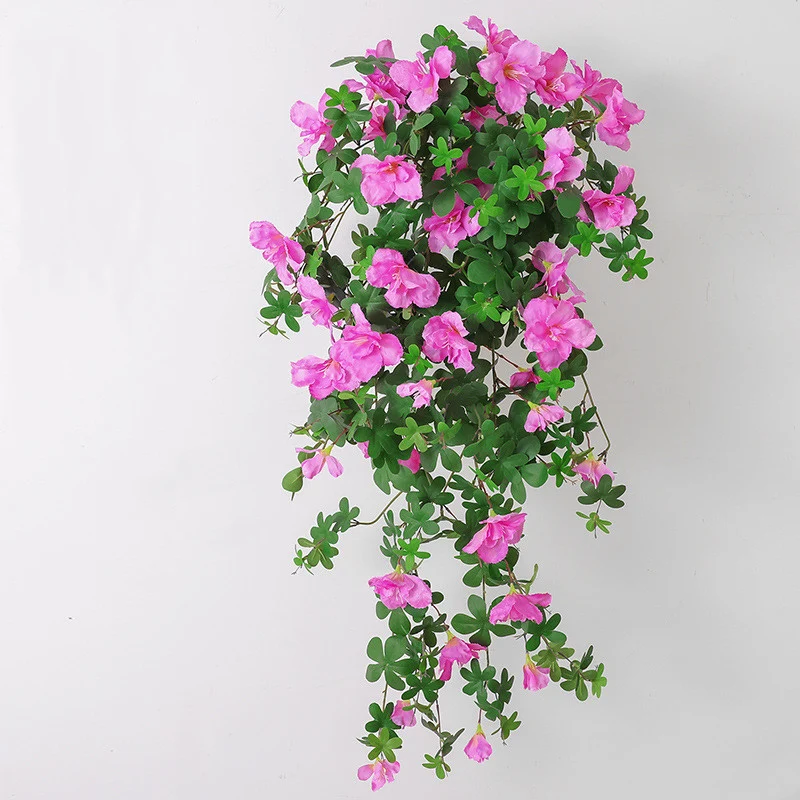 2er Pack Künstliche Azaleen Hängepflanzen, UV-beständig 84cm, Kunstblumen für Balkonkasten & Terrasse, Wetterfest