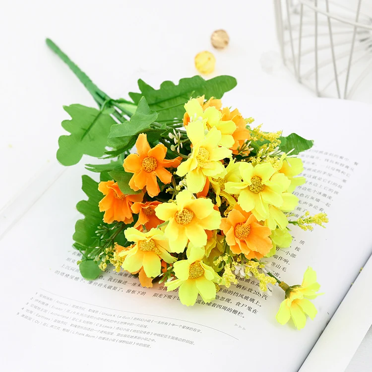 Künstliche Gänseblümchen Künstliche Balkonpflanzen und Innen, Plastik Blumen Dekoration, Faux Kunststoff UV-beständige Blumen für Gräber und Garten