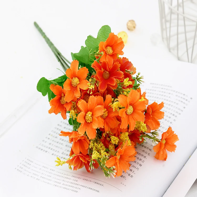 Künstliche Gänseblümchen Künstliche Balkonpflanzen und Innen, Plastik Blumen Dekoration, Faux Kunststoff UV-beständige Blumen für Gräber und Garten
