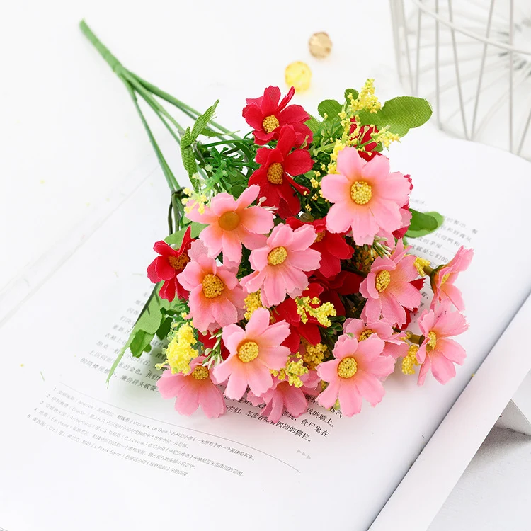 Künstliche Gänseblümchen Künstliche Balkonpflanzen und Innen, Plastik Blumen Dekoration, Faux Kunststoff UV-beständige Blumen für Gräber und Garten