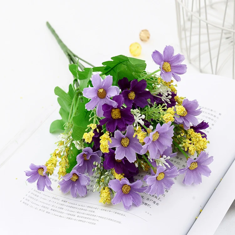 Künstliche Gänseblümchen Künstliche Balkonpflanzen und Innen, Plastik Blumen Dekoration, Faux Kunststoff UV-beständige Blumen für Gräber und Garten