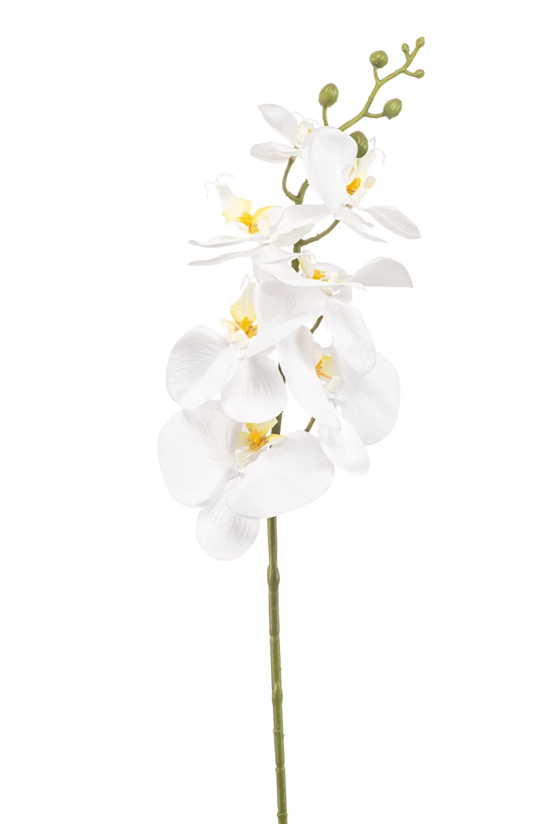 Orchidee künstlich 84 cm - 1 Stiel - Weiß