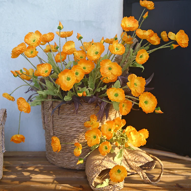 60 cm künstliche Mohnblüten für Gartendekoration