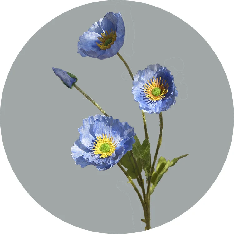 60 cm künstliche Mohnblüten für Gartendekoration