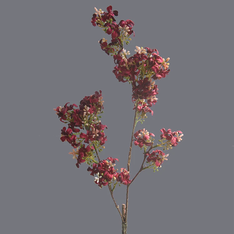 70 cm künstliche Fliederblüten in retro-herbstlichen Tönen