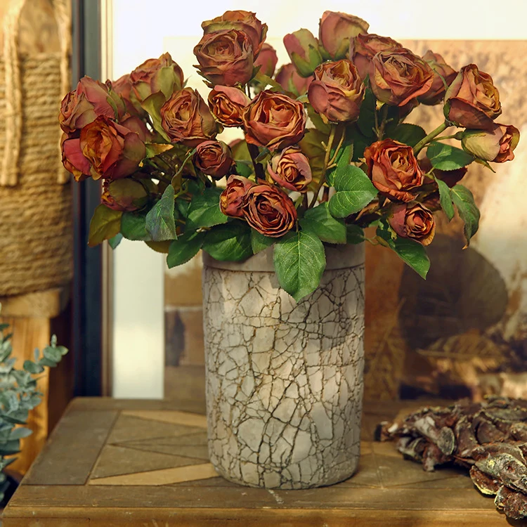 43 cm künstliche Rosen mit vertrockneten Rändern Stiele