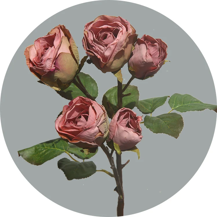 43 cm künstliche Rosen mit vertrockneten Rändern Stiele