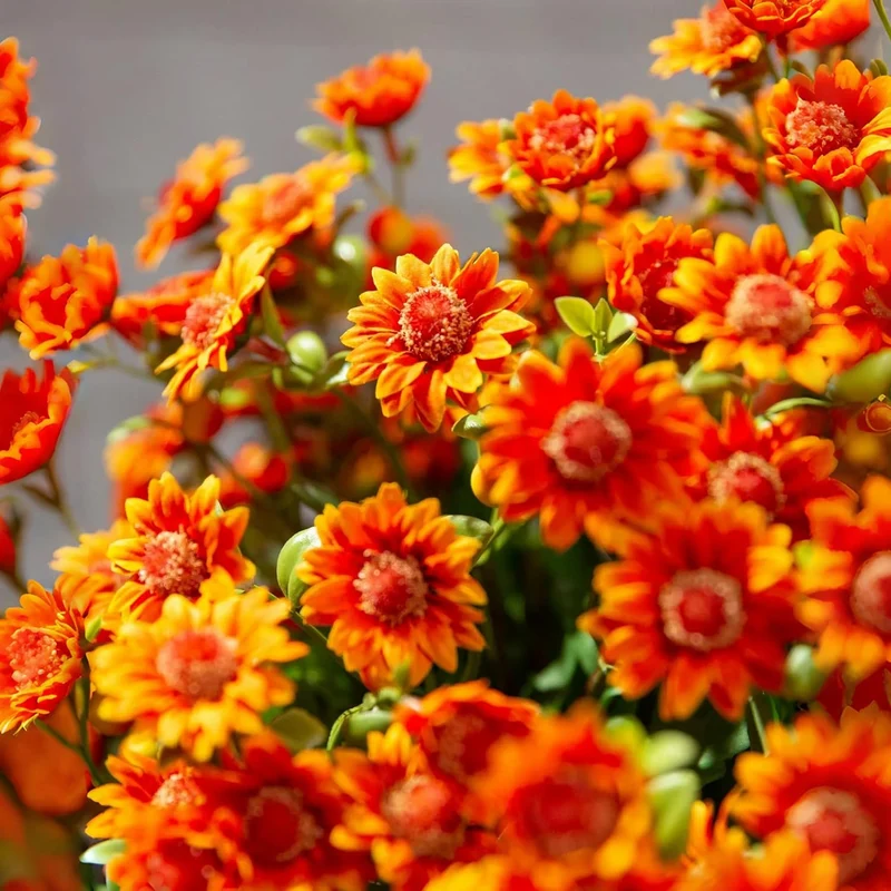 10 Bündel Draußen liegende künstliche Chrysanthemen mit UV-Schutz Außenblumen