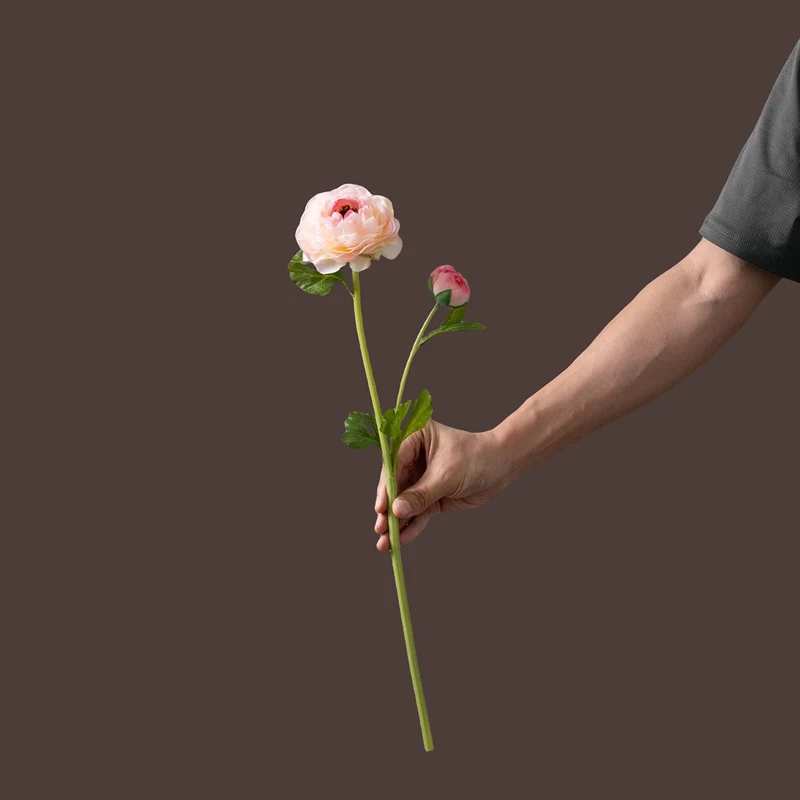 50 cm Künstliche Seidenblumen mit Hahnenfußstängeln zur Hochzeits- und Heimdekoration