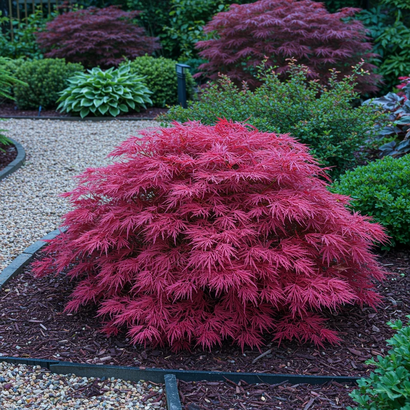 Japanischer Ahorn Pink Dwarf - Rosa - 1 Pflanze - Laubabwerfend - Topf 19cm Höhe 70cm