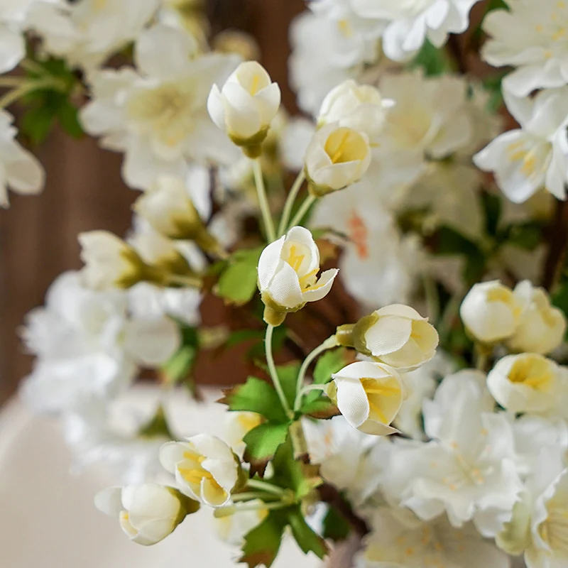 49cm Künstliche Kirschblüten Zweige Täuschend Echte Seidenblumen für Frühlingsdekoration, Wohnzimmer & Hochzeit