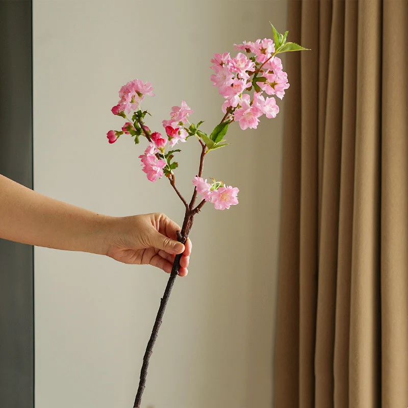49cm Künstliche Kirschblüten Zweige Täuschend Echte Seidenblumen für Frühlingsdekoration, Wohnzimmer & Hochzeit