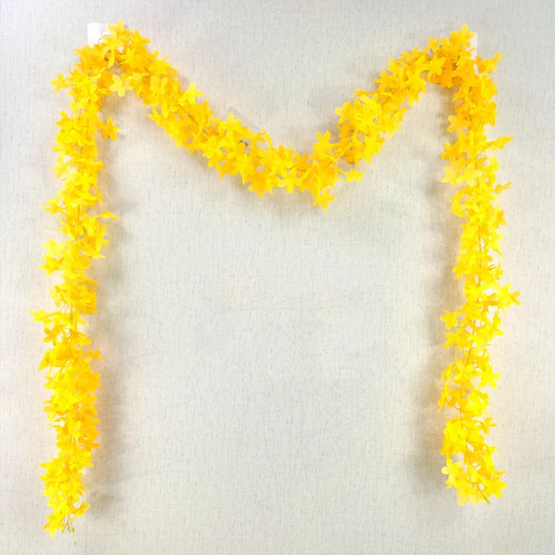 2 Meter langer Flieder Girlande Üppige Girlande aus Seide für Tischdekoration, Hochzeit & Wandschmuck