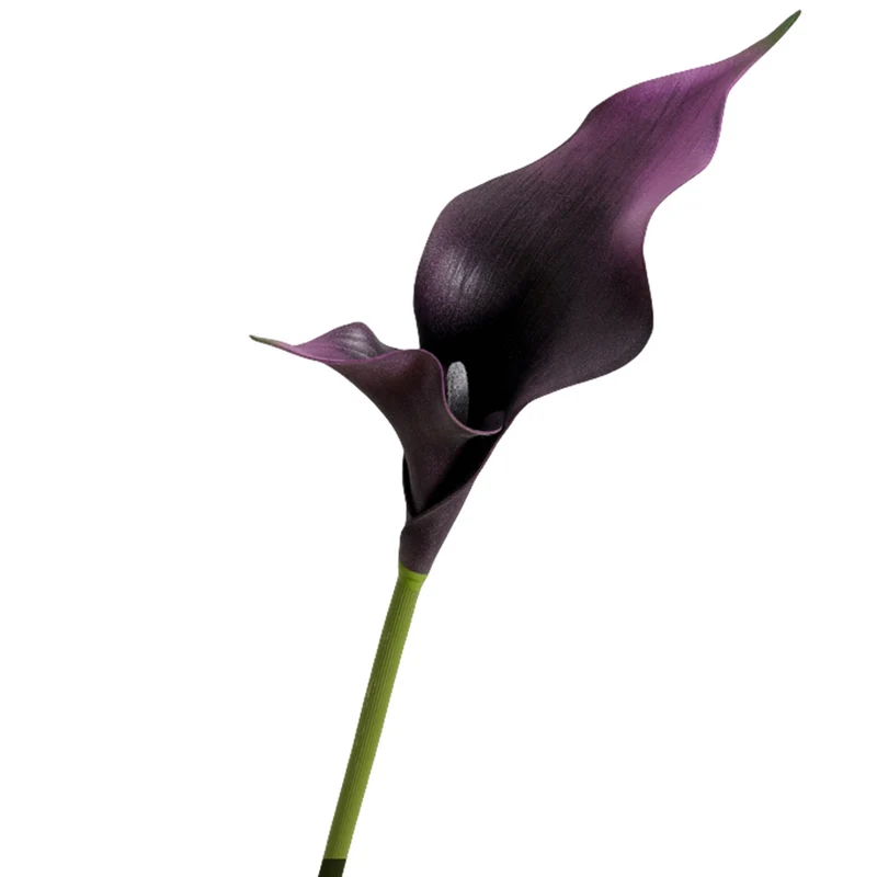 10 Stück 60 cm Künstliche EVA-Doppeltgelappte Calla mit natürlichem Handgefühl