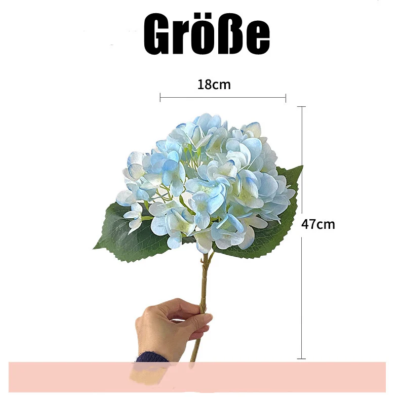 47 cm Künstliche Hortensien aus Seide | Künstliche Blumen für Heim- und Hochzeitsdekoration