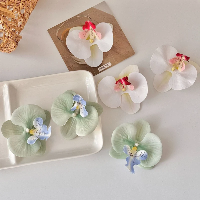 24 Stücke Orchideen-Dekorationen | Real Touch PU Künstliche Blumen | Orchideenköpfe & Künstliche Phalaenopsis-Blumenköpfe für DIY-Kunsthandwerk, Heim- und Hochzeitsdekoration