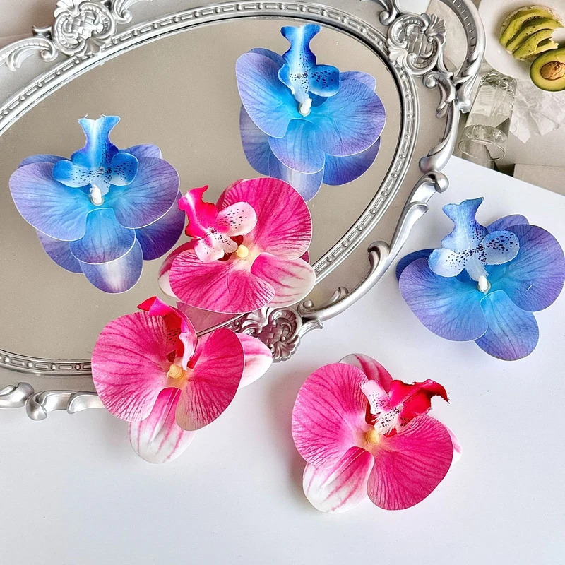 24 Stücke Orchideen-Dekorationen | Real Touch PU Künstliche Blumen | Orchideenköpfe & Künstliche Phalaenopsis-Blumenköpfe für DIY-Kunsthandwerk, Heim- und Hochzeitsdekoration