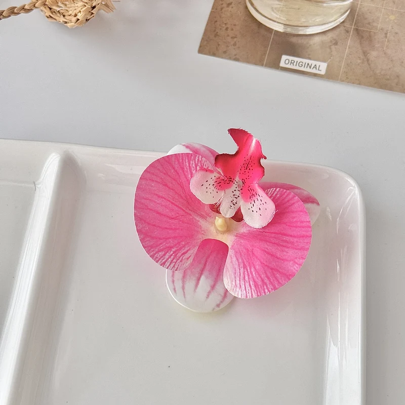 24 Stücke Orchideen-Dekorationen | Real Touch PU Künstliche Blumen | Orchideenköpfe & Künstliche Phalaenopsis-Blumenköpfe für DIY-Kunsthandwerk, Heim- und Hochzeitsdekoration
