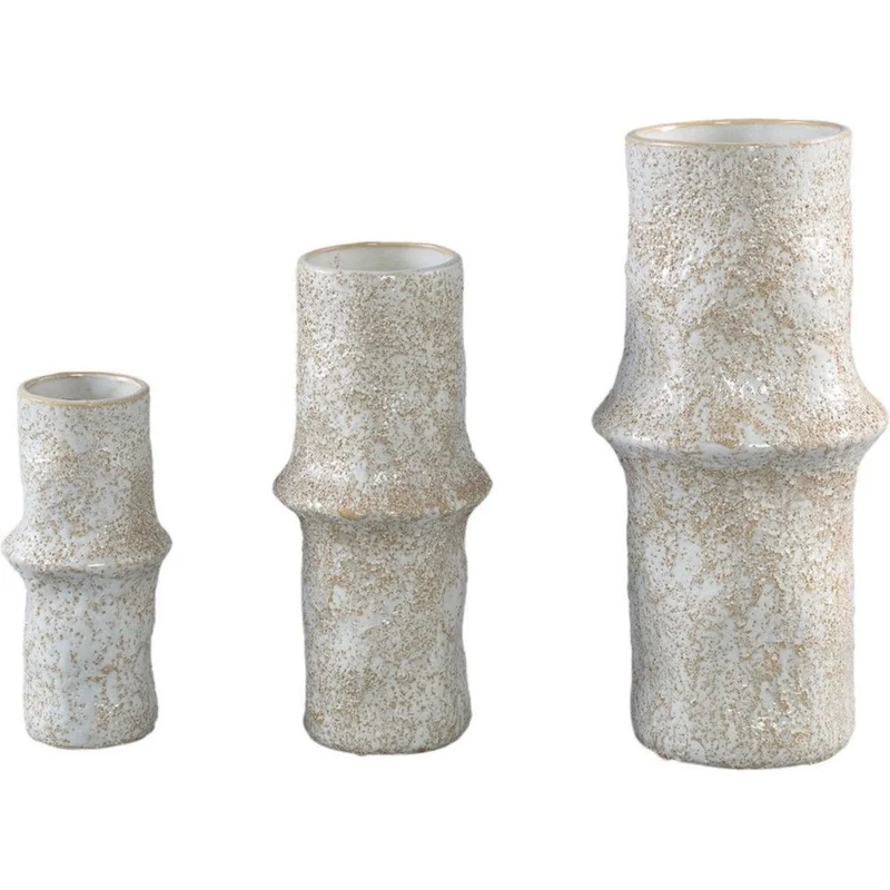 Vase Poales L - Keramik-Vase Weiß Ø 10 × H 30 cm