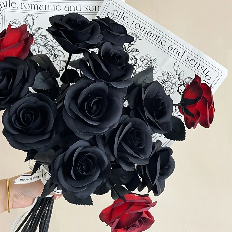 51 cm künstliche Rosen - Halloween-Dekoration | Kunstblumen für Halloween-Dekor