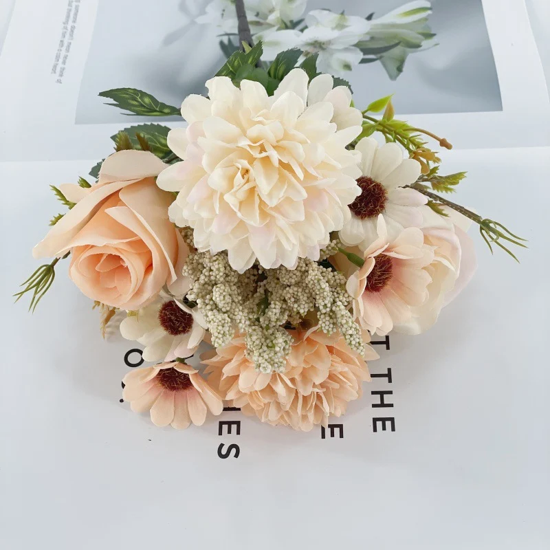 34 cm Künstliche Herbstblumen 2 Bündel Künstlich Herbststrauß Herbstblumen Wie Echt Kunstblumen Herbst Deko Seidenblumen Kunstblumenstrauß für Tischdeko Hochzeit Wohnzimmer Vase Herbst Dekoration
