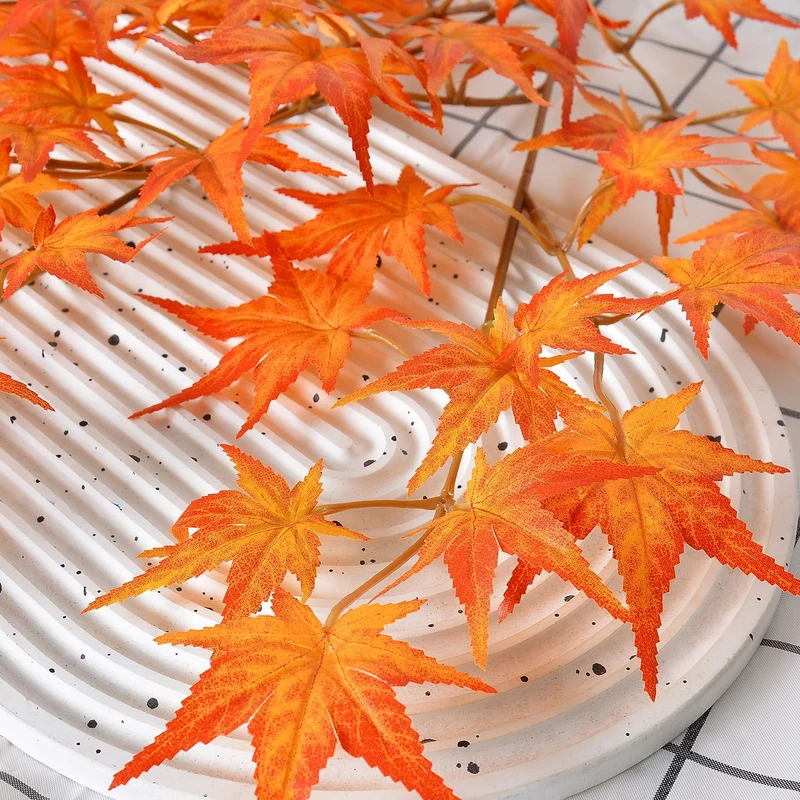 68 cm Künstliche Rote Ahornblätter Zweige – Für Herbstdekoration & DIY Blumenarrangements