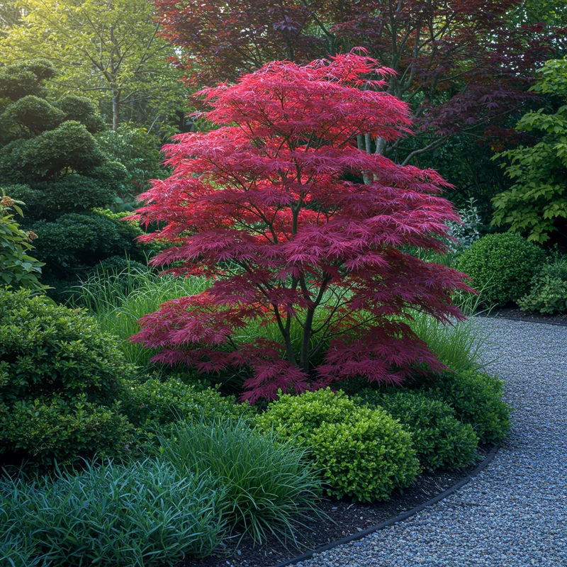 Japanischer Ahorn Atropurpureum - Lila - 1 Pflanze - Laubabwerfend - Topf 19cm Höhe 70cm