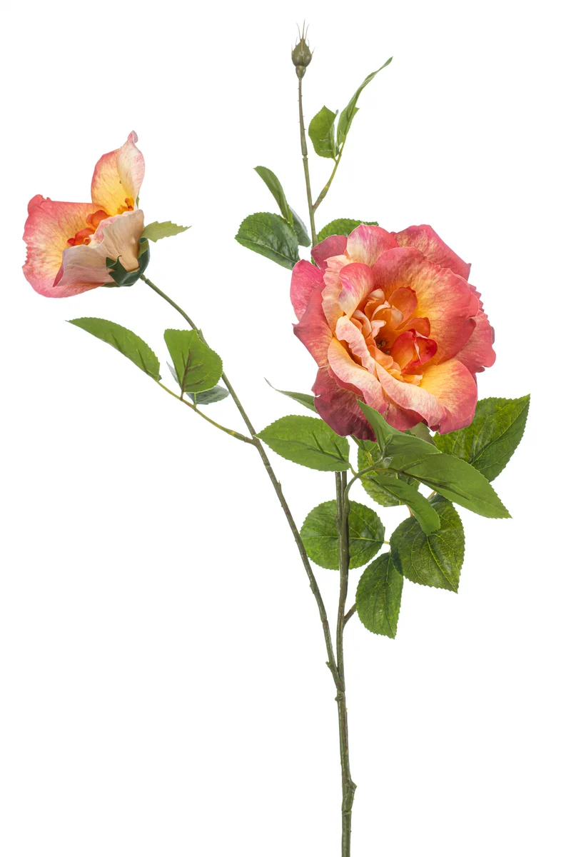Wildrosen künstlich 80 cm - 1 Stiel - Pfirsich