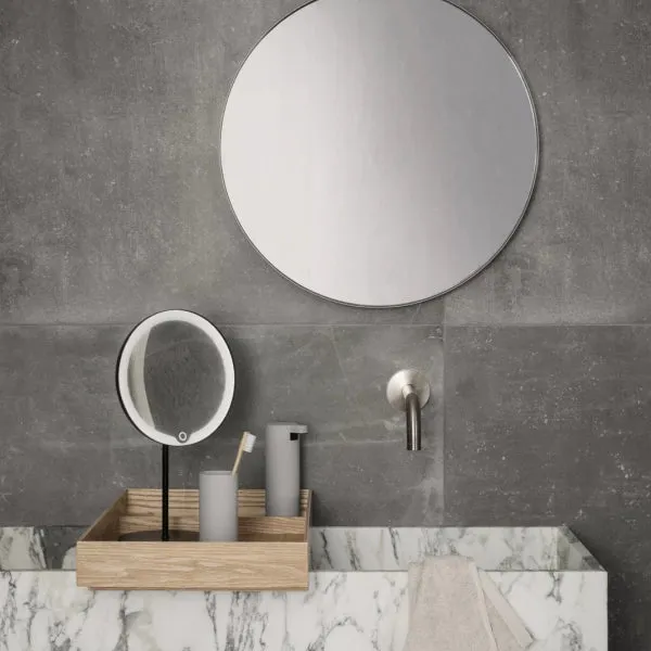Kosmetikspiegel MODO weiss mit LED Leuchte - blomus