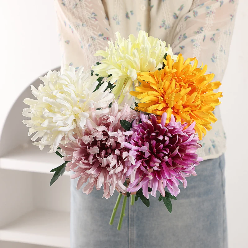 Großhandel 45cm Kunst-Pfingstrosen "Claw Chrysanthemum Premium Kräuselblumen für Party-Dekoration