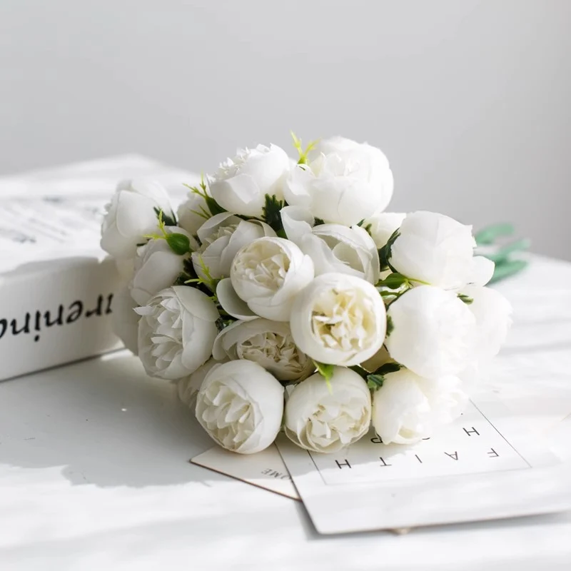 Großhandel 30cm Pfingstrosen-Bouquets mit Knospen-Stängeln Perfekt für Hochzeits-DIY-Projekte, Blumenarrangements