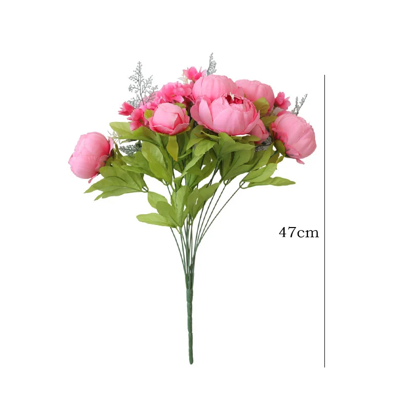 13 Stiele Pfingstrosen Kunstblumen, Dekoration für Hochzeit, Zuhause & Tischschmuck