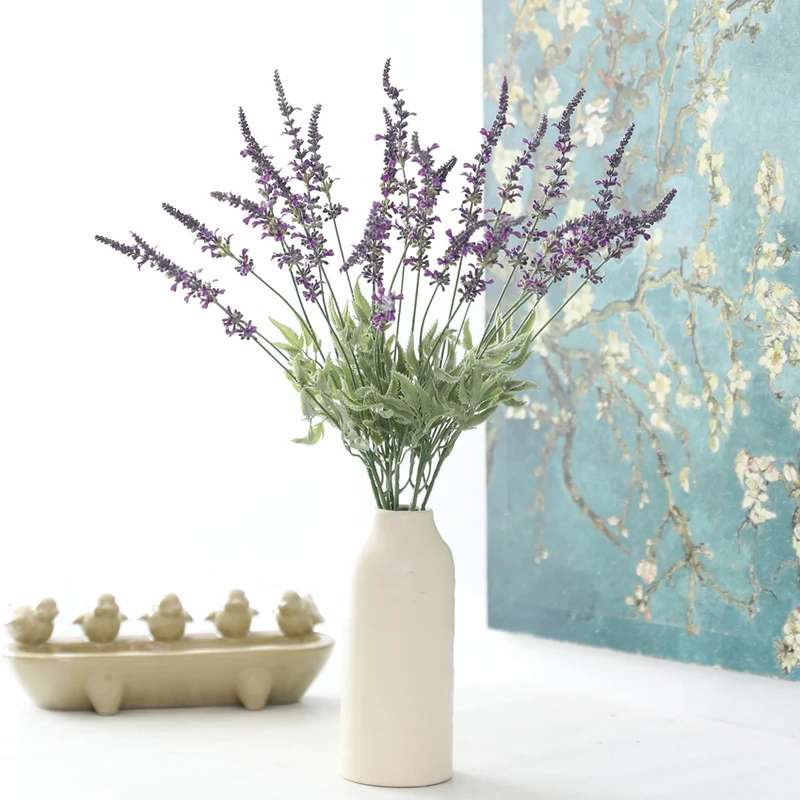 Großhandel: 55 cm künstliche Duft-Lavendel-Stängel Haptische Dekorationsblumen für zu Hause