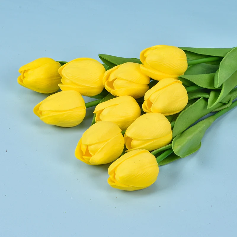 Großhandel: 10 Stück 34 cm kunstliche Tulpenstäbe, Blüten-Bouquet für Hochzeitsdekorationen