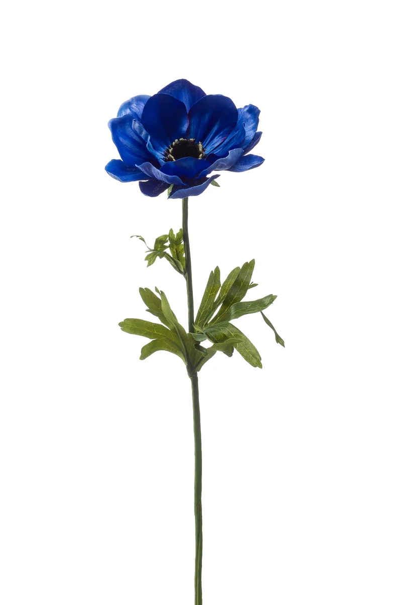 Anemone künstlich 45 cm - 1 Stiel - Dunkelblau
