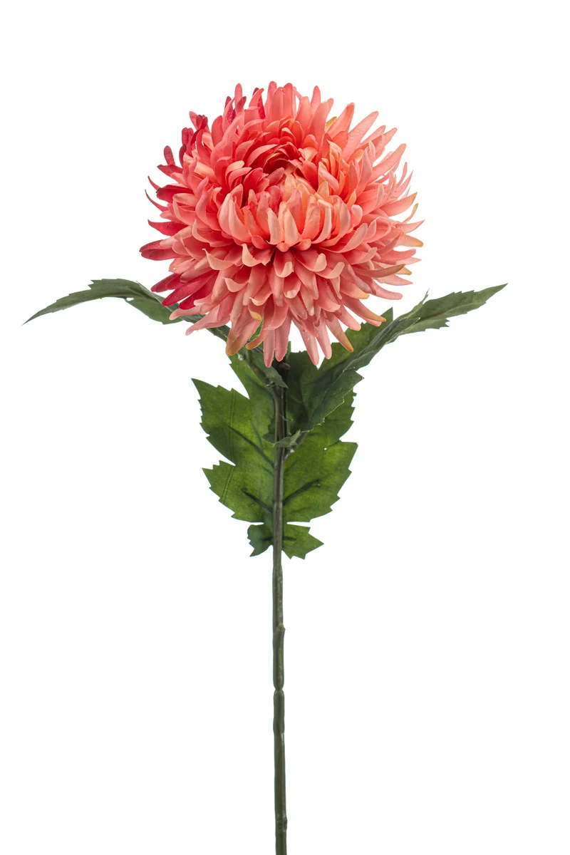 Chrysantheme künstlich 57 cm - 1 Stiel - Coral