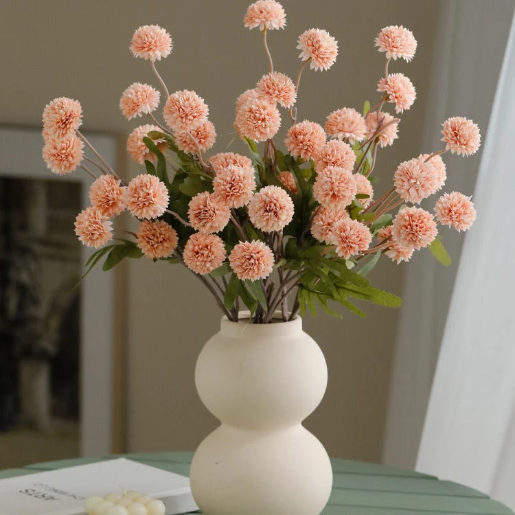 Großhandel: Faux-Kiku-Blumenstängel mit Pom-Pom-Bällen – für ästhetische Raumdekoration, Blumenarrangements und Tischanlagen
