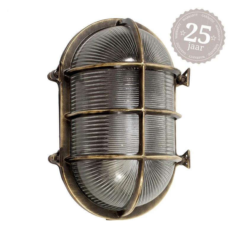 Casa Padrino Jugendstil Schiffslampe 18 x 15 x H. 28 cm - Bronze - Nostalgische Wetterfeste Außenleuchte