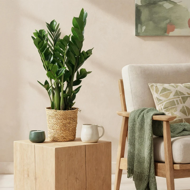 Zamioculcas mit Korb in verschiedenen Größen