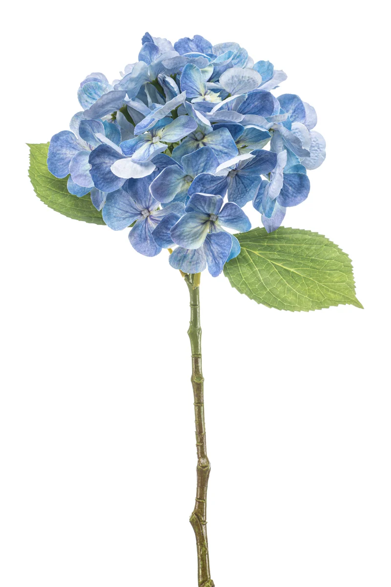 Hortensie künstlich 47 cm - 1 Kopf - Blau