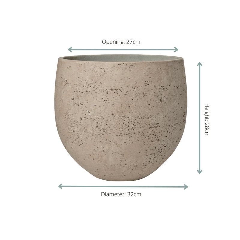 Pot Orb Grey Washed in zwei verschiedenen Größen