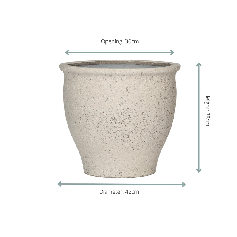 Pflanztopf Poseidon Chalk White in zwei verschiedenen Größen D42 x H38