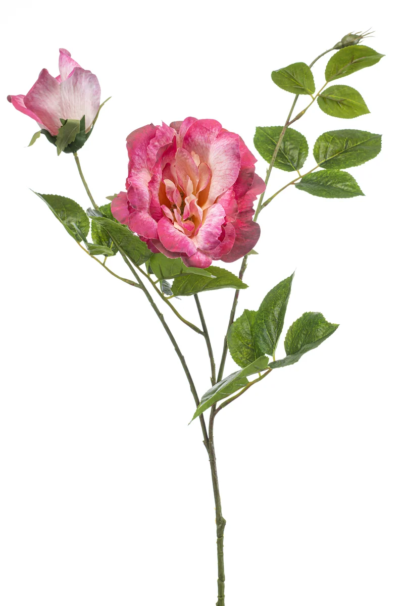 Wildrosen künstlich 80 cm- 1 Stiel - Rosa