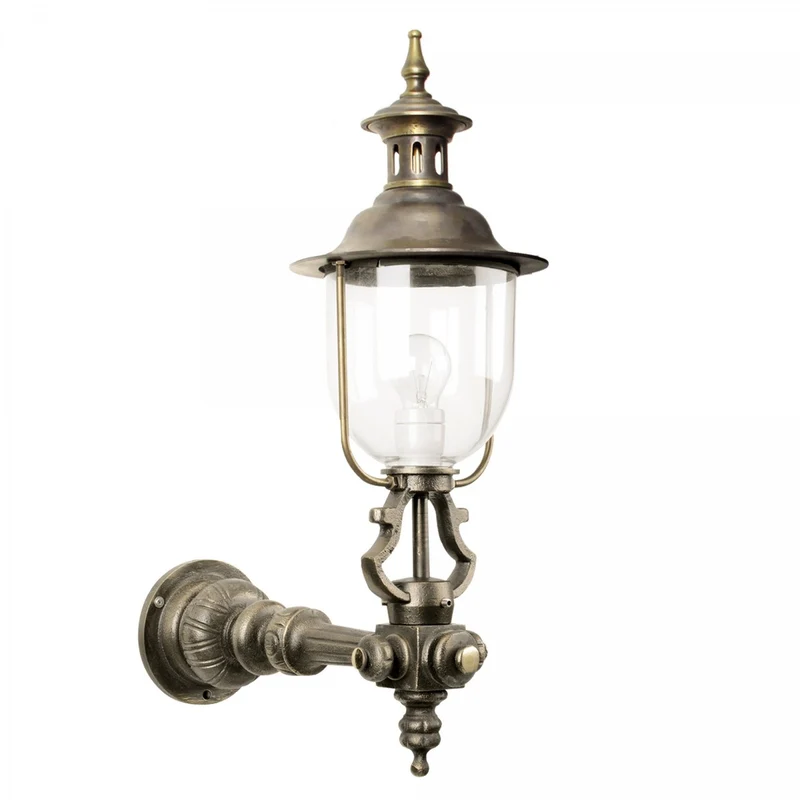 Casa Padrino Jugendstil Außenwandleuchte 32 x 68 x H. 95 cm - Bronze - Nostalgische Wetterfeste Außenleuchte