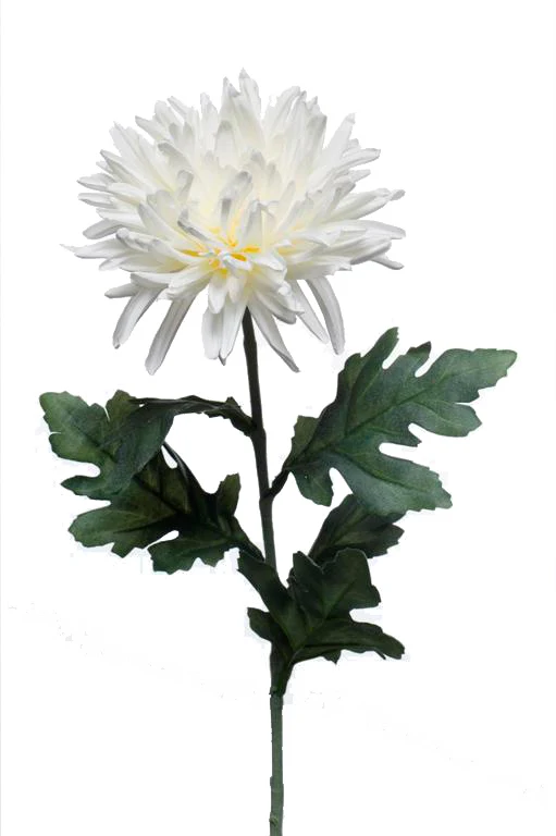 Chrysantheme künstlich 70 cm - 1 Stiel - Weiß
