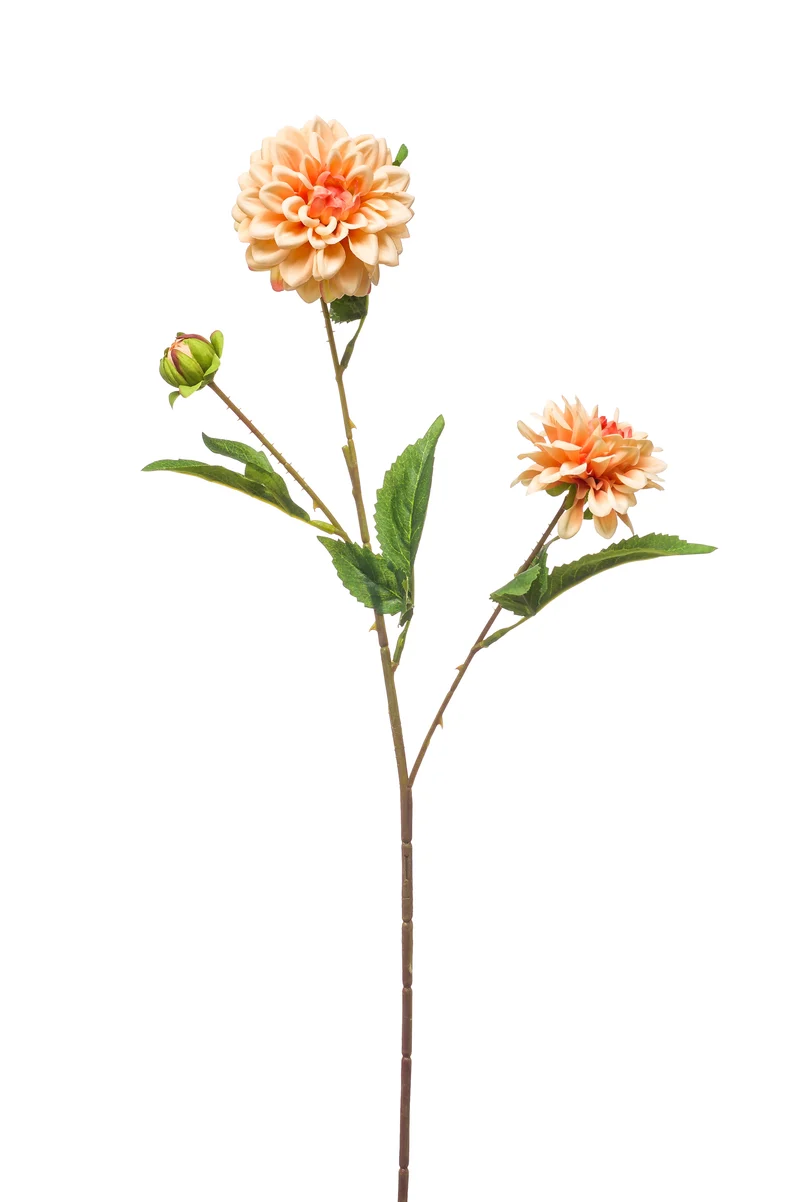 Dahlie mini künstlich 68 cm - 1 Stiel - Pfirsich