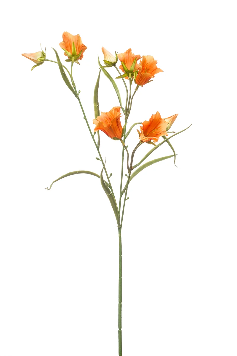 Glockenblume spray künstlich 65 cm - 1 Stiel - Orange