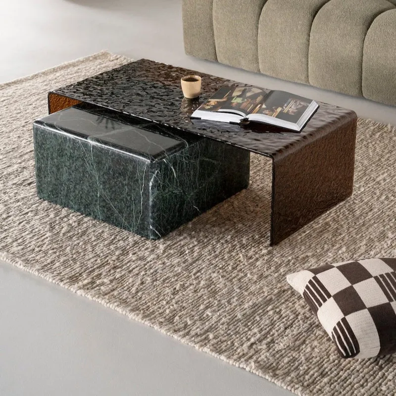 Couchtisch Ripple Large Braun Glas - By-Boo
