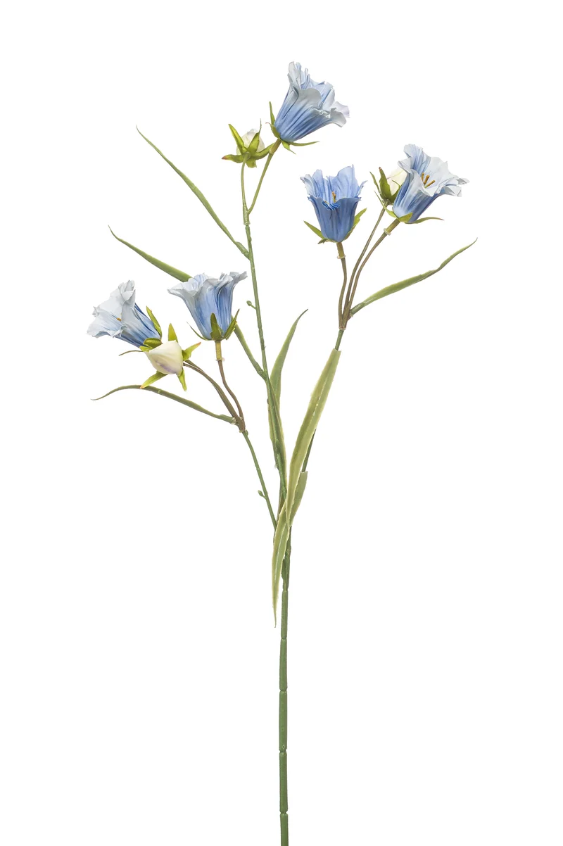 Glockenblume spray künstlich 65 cm - 1 Stiel - Hellblau