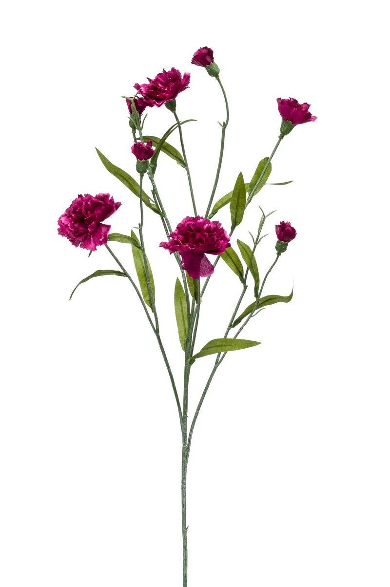 Nelken spray künstlich 70 cm - 1 Stiel - Lila